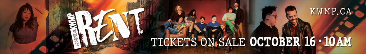 Banner featuring cast and date of ticket sales - Oct 16 at 10am